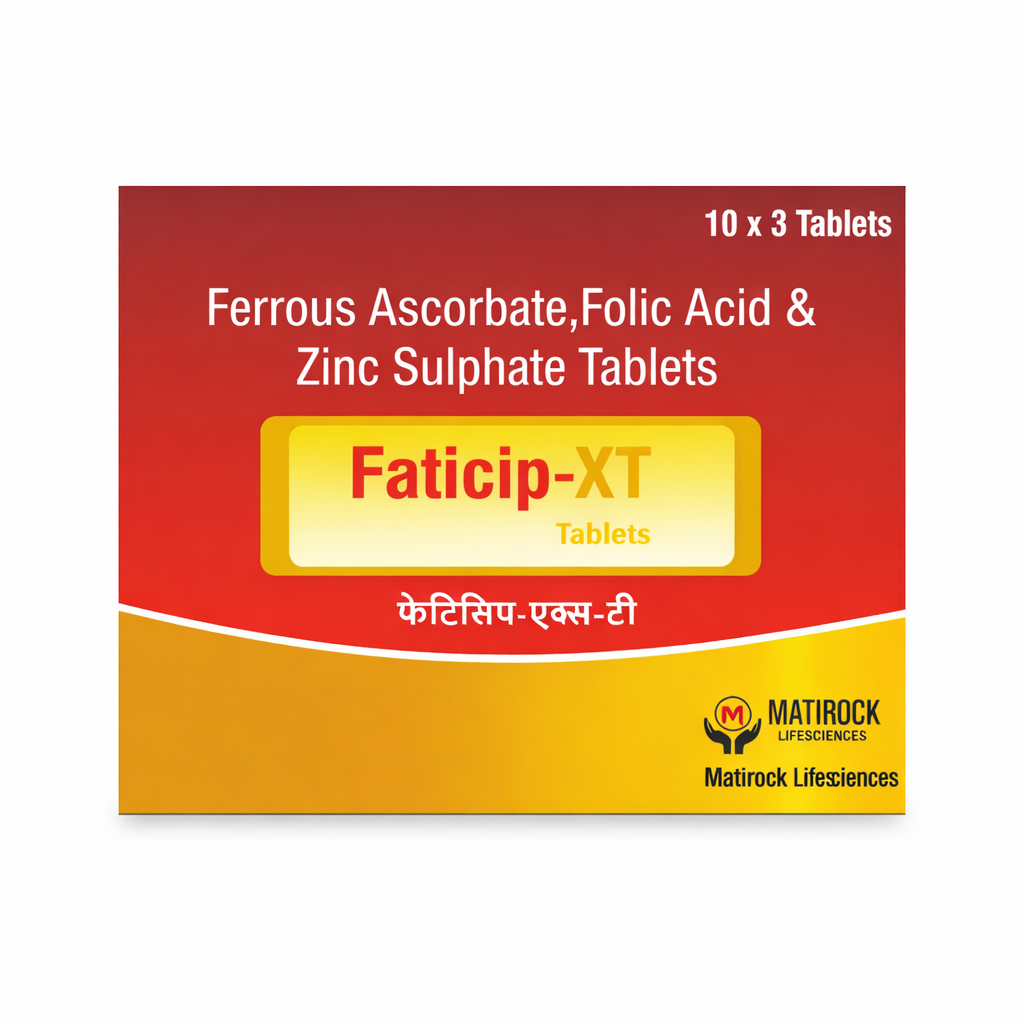 Faticip-XT Tablets | Ferrous Ascorbate, Folic Acid & Zinc