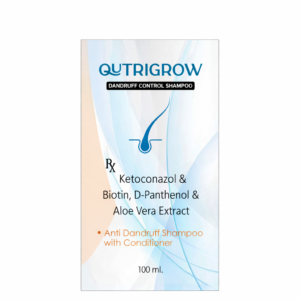 QutrGrow Dandruff Control Shampoo | Ketoconazole, Biotin, D-Panthenol & Aloe Vera