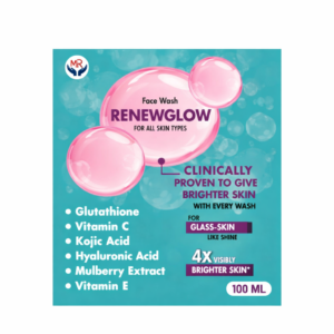RenewGlow Face Wash | Glutathione, Vitamin C, Kojic Acid & Hyaluronic Acid